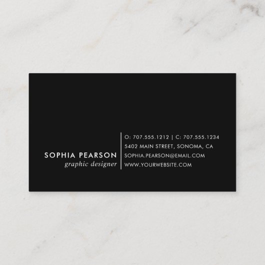 Indigo Waterverf Blot Visitekaartje (Achterkant)