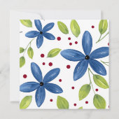 Indigo Waterverf Floral Bouquet Kaart (Achterkant)