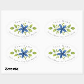 Indigo Waterverf Floral Swag 2 Label (Vel)