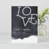 Indigo waterverf houdt van moderne, eenvoudige bru kaart (Staand voorkant)