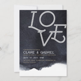 Indigo waterverf houdt van moderne, eenvoudige bru kaart