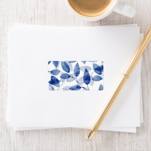 Indigo Waterverf Leaves Etiket (Insitu)