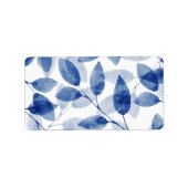Indigo Waterverf Leaves Etiket (Voorkant)