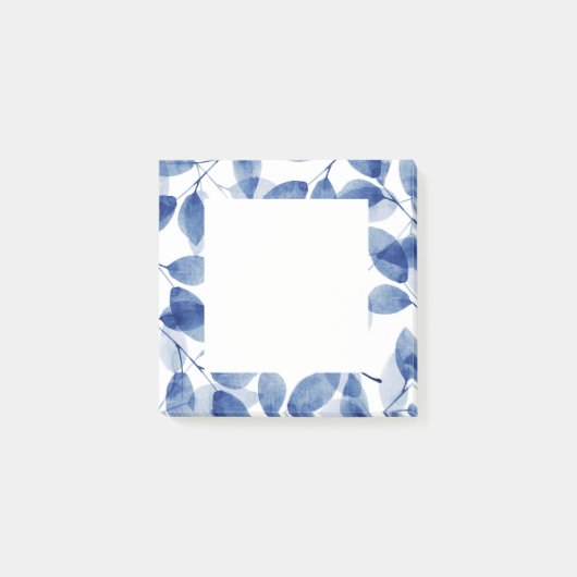 Indigo Waterverf Leaves Post-it® Notes (Voorkant)