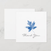 Indigo Waterverf Maple Leaf Hartelijk dank Bedankkaart (Voorkant / Achterkant)