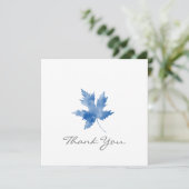 Indigo Waterverf Maple Leaf Hartelijk dank Bedankkaart (Staand voorkant)