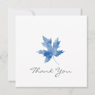 Indigo Waterverf Maple Leaf Hartelijk dank Bedankkaart