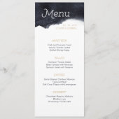 Indigo waterverf modern eenvoudig huwelijksmenu menu (Voorkant)