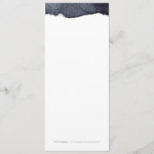 Indigo waterverf modern eenvoudig huwelijksmenu menu (Achterkant)
