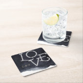 Indigo waterverf modern eenvoudig paar monogram kartonnen onderzetters (Insitu)