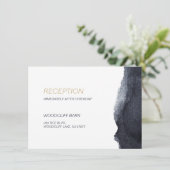 Indigo waterverf moderne eenvoudige bruiloft recep informatiekaartje (Staand voorkant)