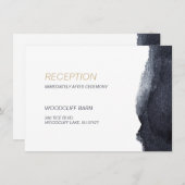 Indigo waterverf moderne eenvoudige bruiloft recep informatiekaartje (Voorkant / Achterkant)