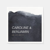 Indigo waterverf moderne eenvoudige bruiloft servet (Voorkant)