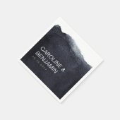 Indigo waterverf moderne eenvoudige bruiloft servet (Hoek)