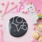 Indigo waterverf moderne, eenvoudige liefdesbruilo papieren bordje (Feest)