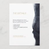 Indigo waterverf moderne eenvoudige trouwrichting informatiekaartje (Voorkant)