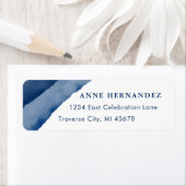 Indigo Waterverf Moderne retour adreslabels Etiket (Insitu)