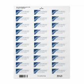 Indigo Waterverf Moderne retour adreslabels Etiket (Full Sheet)