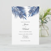 Indigo Waterverf Palm Fronds Kaart (Staand voorkant)