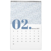 Indigo Waterverf Pattern Minimalist 2019 Calendar Kalender (Feb 2027)