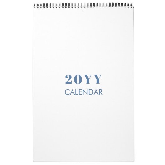 Indigo Waterverf Pattern Minimalist 2019 Calendar Kalender (Hoes)