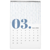 Indigo Waterverf Pattern Minimalist 2019 Calendar Kalender (Mar 2026)