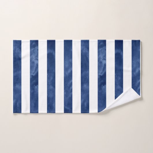 Indigo Waterverf Stripes Bad Handdoek (Handdoek)
