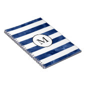 Indigo Waterverf Stripes Notitieboek (Rechterzijde)