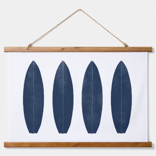Indigo-Waterverf Surfboards bekerdarm Hangend Wandkleed (Voorkant)