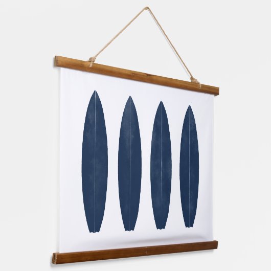 Indigo-Waterverf Surfboards bekerdarm Hangend Wandkleed (Gebogen)