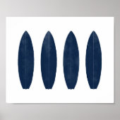 Indigo-Waterverf Surfboards bekerdarm Poster (Voorkant)