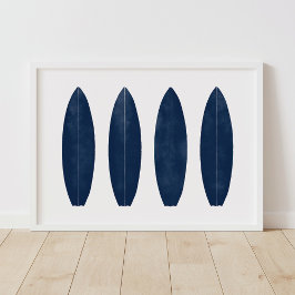 Indigo-Waterverf Surfboards bekerdarm Poster