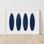 Indigo-Waterverf Surfboards bekerdarm Poster