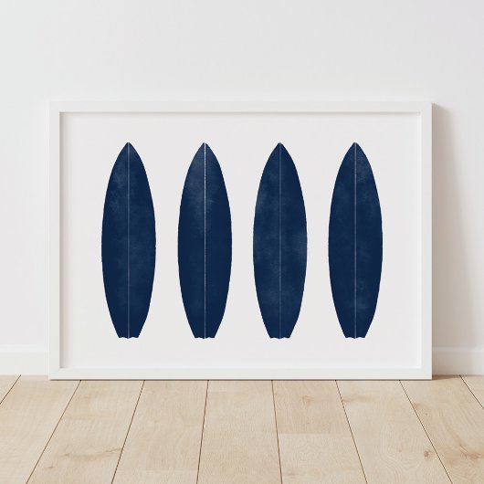 Indigo-Waterverf Surfboards bekerdarm Poster
