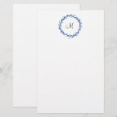 Indigo Waterverf verliest adem Briefpapier (Voorkant / Achterkant)