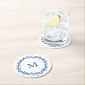 Indigo Waterverf verliest adem Ronde Kartonnen Onderzetter (Insitu)