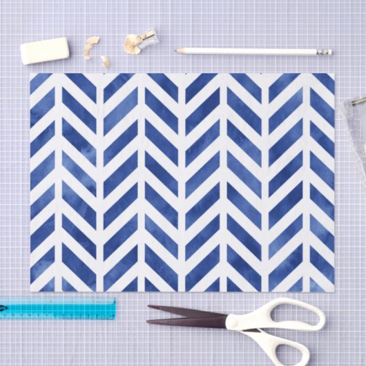 Indigo Waterverf visgraat Tissuepapier (Craft)