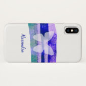 Indigo Waterverf vlinder gepersonaliseerd Case-Mate iPhone Case (Achterkant (horizontaal))