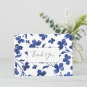 Indigo Waterverf Vloerstenen Bedankkaart (Staand voorkant)