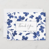 Indigo Waterverf Vloerstenen Bedankkaart (Voorkant)