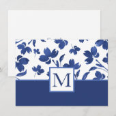 Indigo Waterverf Vloerstenen Notitiekaartje (Voorkant / Achterkant)