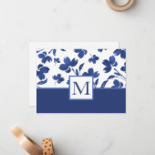 Indigo Waterverf Vloerstenen Notitiekaartje (Voorkant / Achterkant in situ)