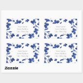 Indigo Waterverf Vloerstenen Rechthoekige Sticker (Vel)