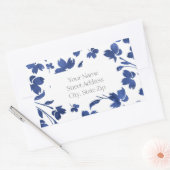 Indigo Waterverf Vloerstenen Rechthoekige Sticker (Envelop)