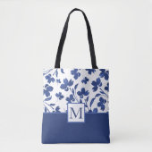 Indigo Waterverf Vloerstenen Tote Bag (Voorkant)