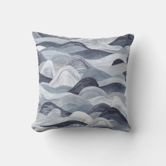 Indigo Waterverf Wave Naadloos Kussen