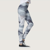 Indigo Waterverf Wave Naadloos Leggings (Rechts)