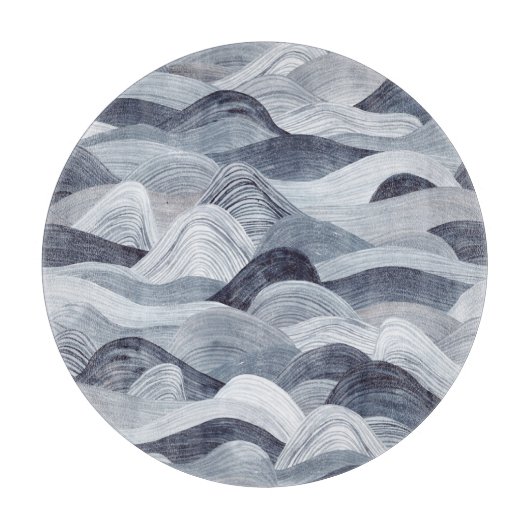 Indigo Waterverf Wave Naadloos Snijplank (Voorkant)