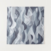 Indigo Waterverf Wave Naadloos Wandkleed (Voorkant (horizontaal))