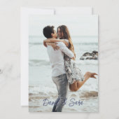 Indigo Weide Bloemhart Save The Date Kaart (Achterkant)